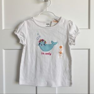 White Gymboree Shirt with Seal